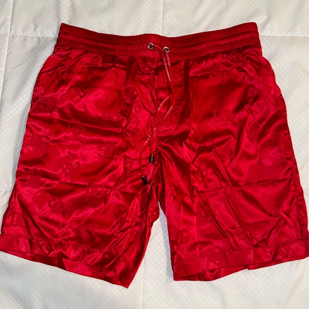 D&G Men Logo Swim Shorts - Red Size 3